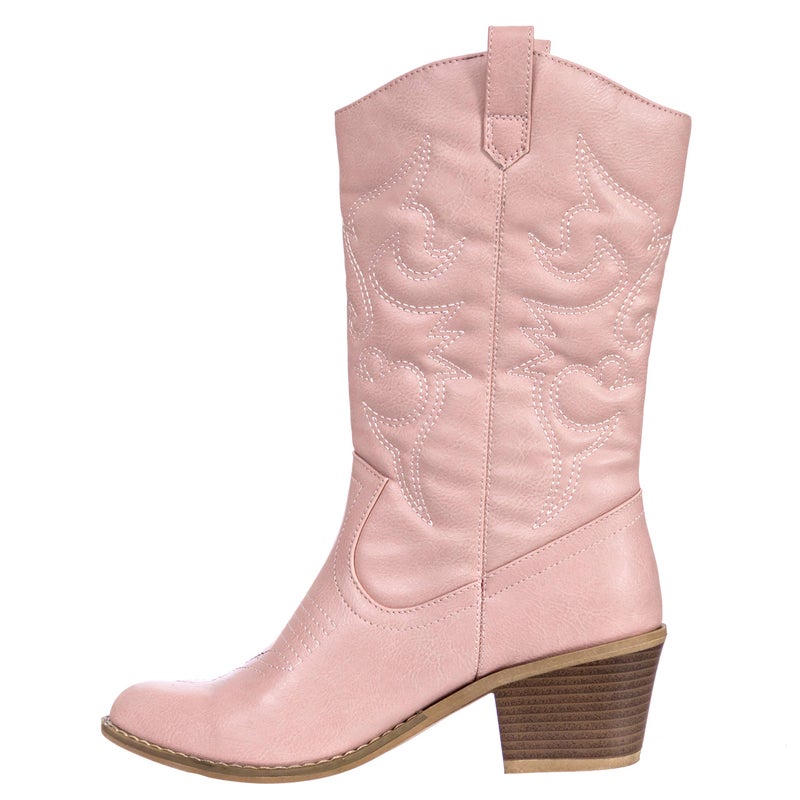 Charles Albert Womens Boot Embroidered Modern Western Cowboy, Blush (9) Cowboy_Style_Blush_9 - Image 4